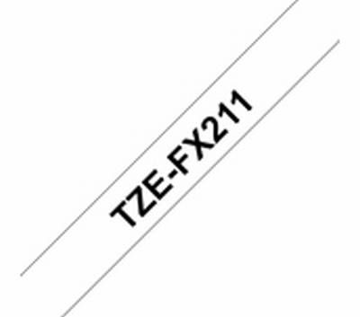TZe-FX211 schwarz auf weiss, Flexi-Tape laminiert