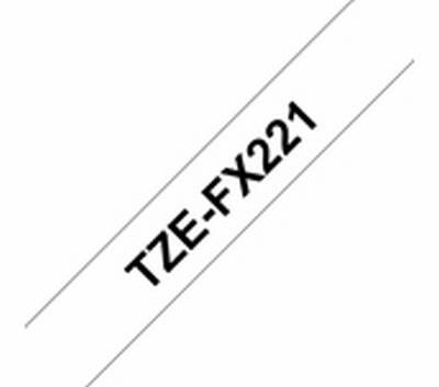 TZe-FX221 schwarz auf weiss, Flexi-Tape, laminiert