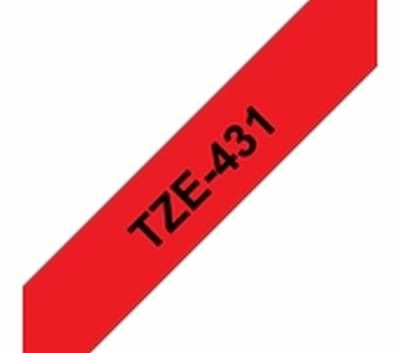 TZe-431 schwarz auf rot, laminiert