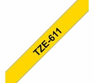 TZe-611 schwarz auf gelb, laminiert