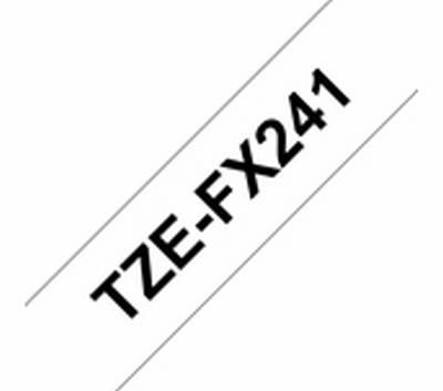 TZe-FX241 schwarz auf weiss, Flexi-Tape, laminiert