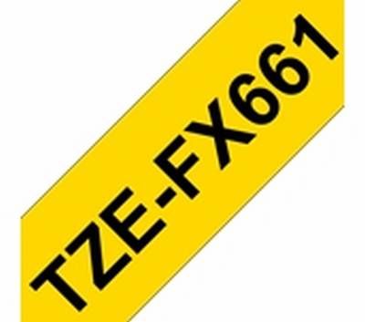 TZe-FX661 schwarz auf gelb, 36 mm, Flexi-Tape, laminiert