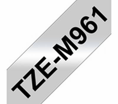 TZe-M961 schwarz auf silbermetallic matt, laminiert