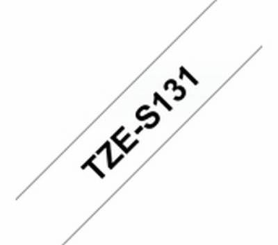 TZe-S131 schwarz auf farblos, extrastark klebend, laminiert