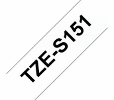TZe-S151 schwarz auf farblos, extrastark klebend, laminiert