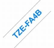 TZe-FA4B Aufbügeletikette blau auf weiss, 18 mm, nicht laminiert
