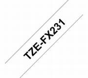 TZe-FX231 schwarz auf weiss, Flexi-Tape, laminiert