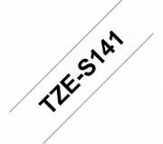 TZe-S141 schwarz auf farblos, extrastark klebend, laminiert