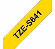 TZe-S641 schwarz auf gelb, extrastark klebend, laminiert