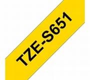 TZe-S651 schwarz auf gelb, extrastark klebend, laminiert